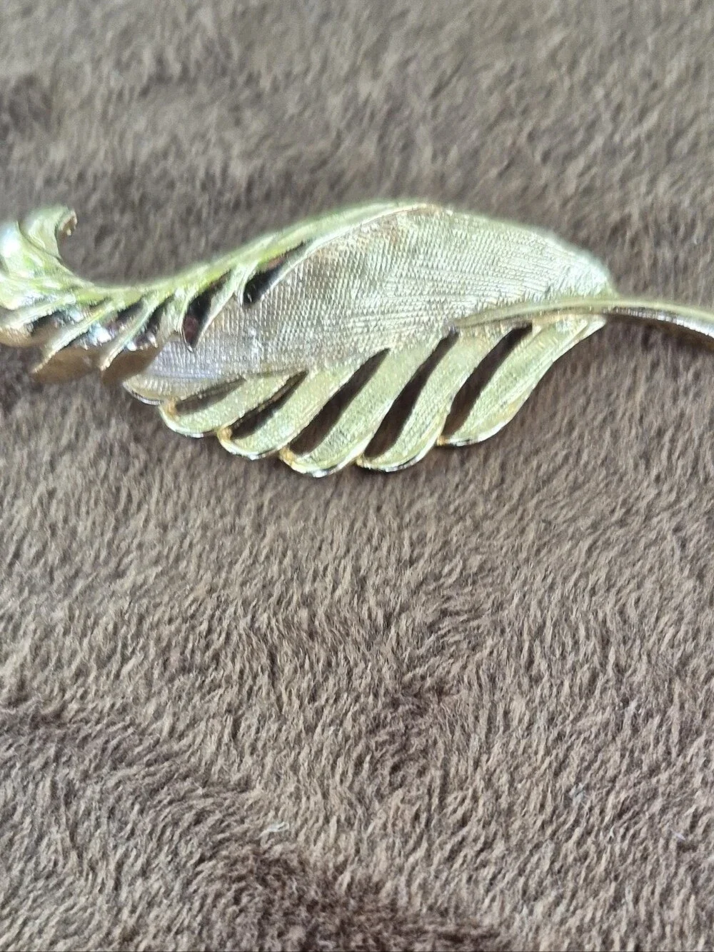 Gold Feather Brooch Pin for Women